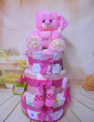 Diapercake Ροζ αρκουδακι
