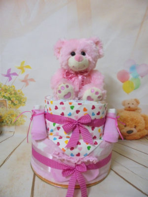 2όροφη τουρτοπάνα cute teddy bear pink