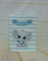 υφασμάτινη θήκη για το βιβλιάριο υγείας του μωρού baby elephant (blue)