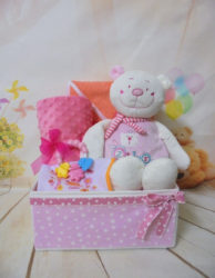 baby gift box baby bear pink
