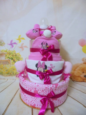 Sweet Minnie diaper cake 3όροφη