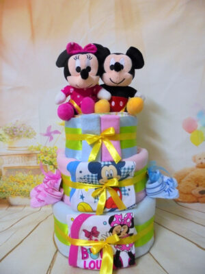 Δίδυμα Minnie & Mickey 3όροφη μωροτουρτα